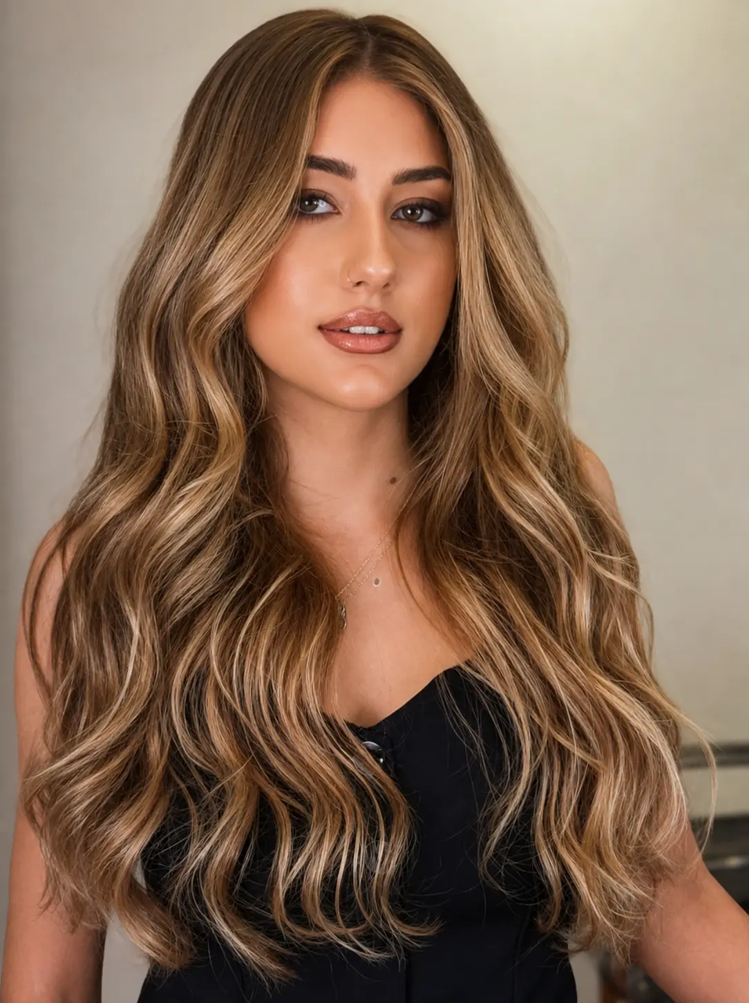 Loiro mel com ondas longas e transição natural